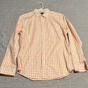 Banana Republic Men's Orange Checkered Button Down Shirt